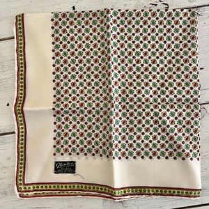 Vintage Glentex 100% Silk Scarf  18.5” by 18.5” Retro Pattern Hand Rolled